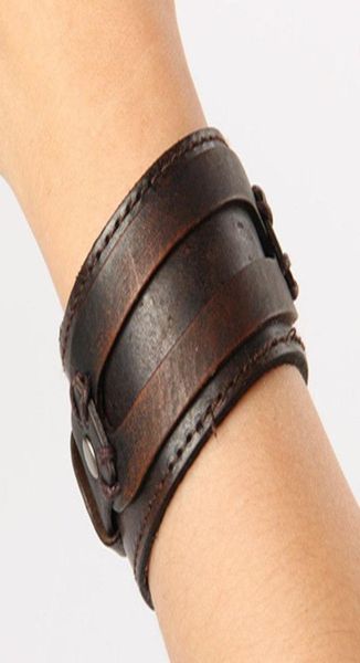 

ancient rome style mens leather bracelets exaggerated knitted circular punk wide bracelet wristband cuff gifts wb0117743440, Golden;silver