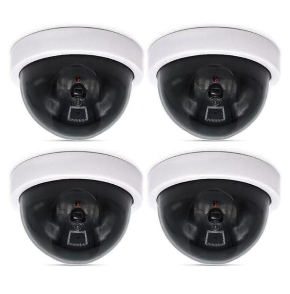 

cameras 4 pcs dummy security cctv dome camera with flashing red led light sticker decals jr deals8708857