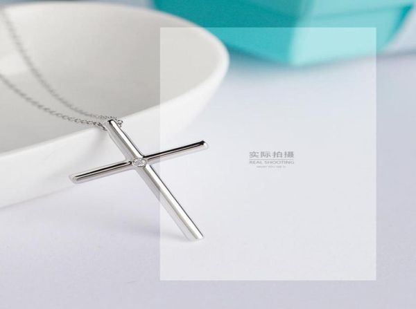

whole s925 sterling silver necklace for women pure silver cross pendants fashion jewelry accessories42005731280853