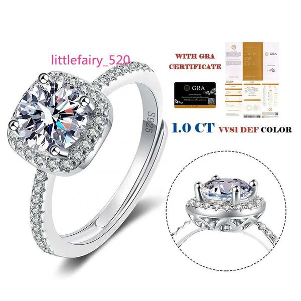 

band rings 1 luxury adjustable engagement wedding ring fine 925 sterling silver moissanite diamond jewelry rings for women