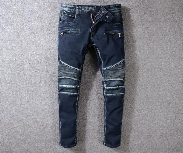 

men039s distressed skinny jeans blue mens holes jeans slim motorcycle biker causal mens denim pants hip hop trousers1615890