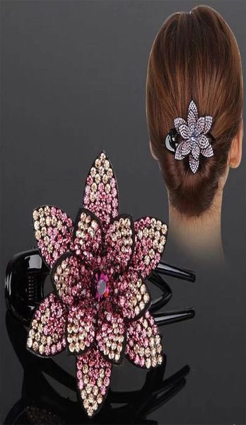 

rhinestone flower duckbill hair claws vintage hair clips hair accessories for women shinning hairpin ponytail headwear9289806, Golden;silver