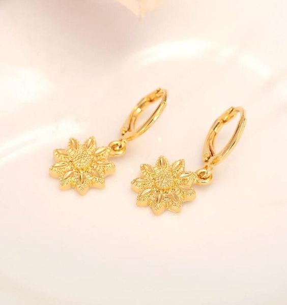 

18 k solid fine gold gf dangle chandelier flower drop earrings womengirllove trendy jewelry for africanarabmiddle eastern g2725903, Silver