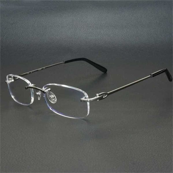 

metal square clear frames men women rimless glasses carter optical frame spectacles eyeglasses for computer 9011kajia new, White;black
