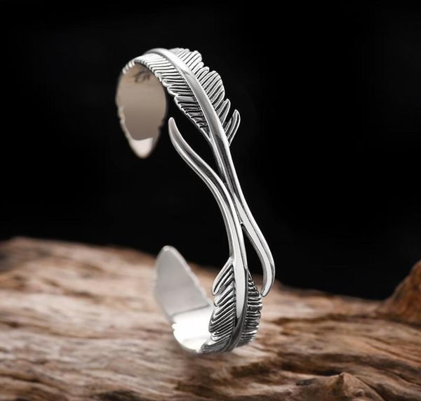 

bangle creative design feather open bracelet trend cuff fashion men and women casual party jewelry giftbangle4149687, Black