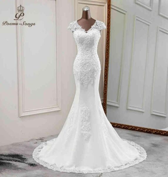 

elegant new marriage vneck wedding gowns beautiful bride dress applique mermaid vestido novia3143743, Black
