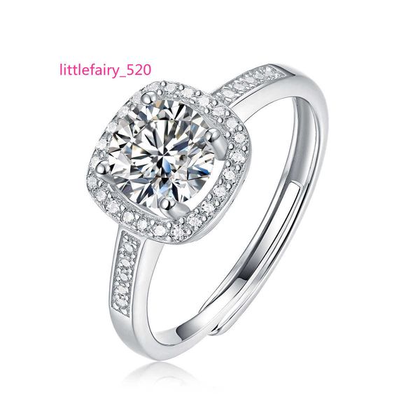 

pendant necklaces 1ct 6.5mm 18k gold flower moissanite ring s925 wedding ring with certification, Silver