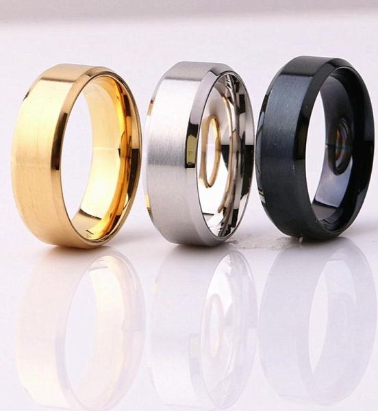 

whole bulk lot 100pcs silvergoldblack stainless steel rings for men band ring brand new8653525, Slivery;golden
