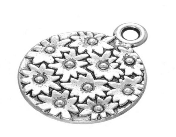 

200 pcs 3d sun flower charms pendant antique silver tone good for diy craft jewerlry finding4044750, Bronze;silver