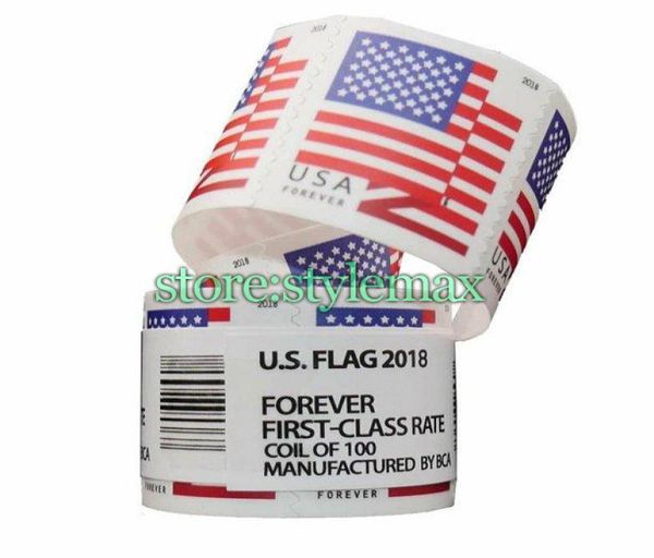 

2022 us flag postage first class mail service roll of 100 for envelopes letters cards office mailing supplies invitations wedding3922603, Golden;silver