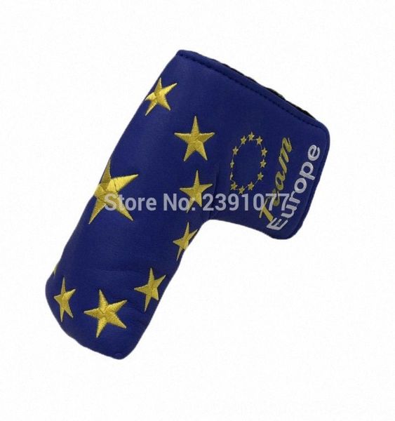 

customized golf putter headcover stars swimming water sports embroidery straight putters head cover pu protect covers blue color i1409982