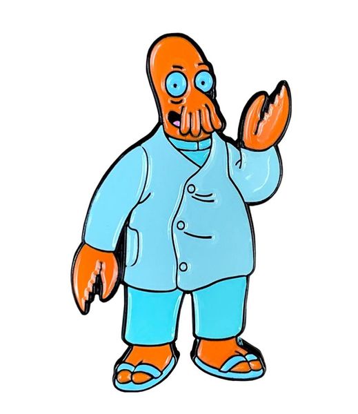 

woop woop woop pin futurama zoidberg badge cute anime brooch friends gift funny jacket bag decor4014136, Gray