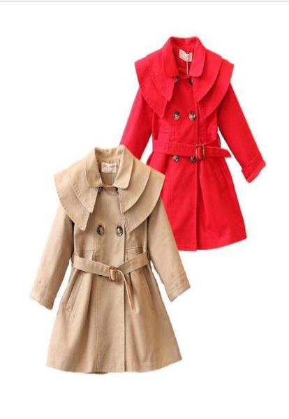 

causal baby girl trench coat european solid cotton trench jacket for 16years girls kids children outerwear coat clothes 7221120, Camo