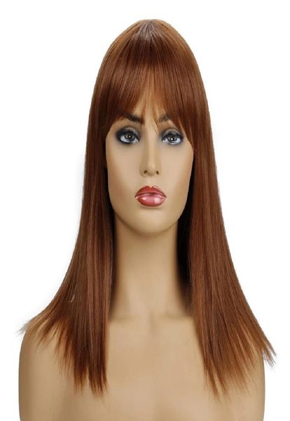 

2020 new european and american wig amazon selling women039s fashion high temperature silk wig headgear4993657, Black