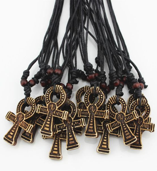 

whole lot 12pcs yak bone powder carving ancient egypt ankh pendant necklace choker for men women039s amulet gift mn1576364305, Silver