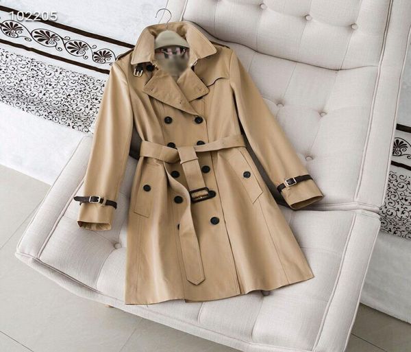 

women039s trench coats long classic windbreaker waterproof british new highend english style autumn winter gabadian solid colo5037587, Tan;black