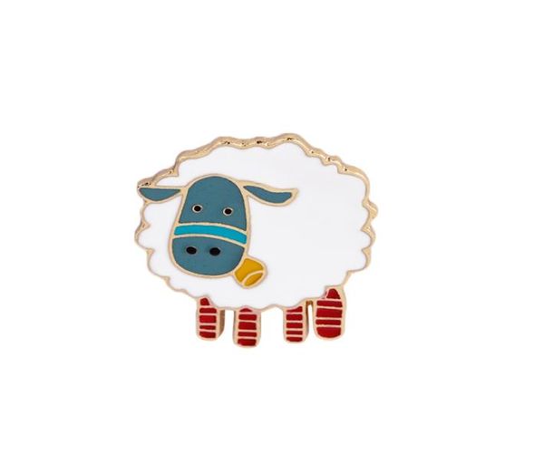

metal pins brooch cute cartton animal fat sheep enamel lapel pin kawaii hat bag friendship badge christmas gifts9988230, Gray