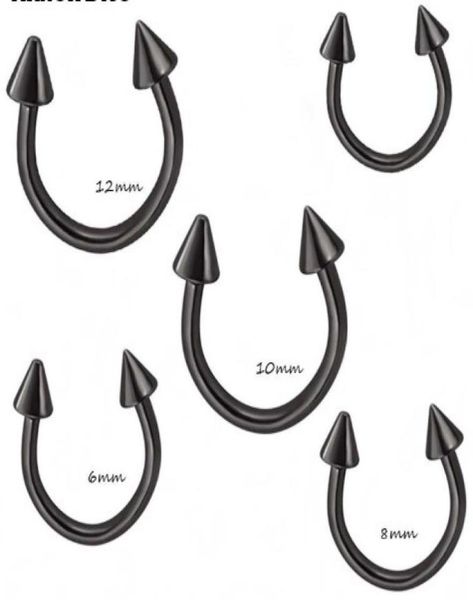 

black silver cone horseshoe bar piercing body jewelry nose hoop nose ring 100pcslot eyebrow bar lip labret jewelry1212316