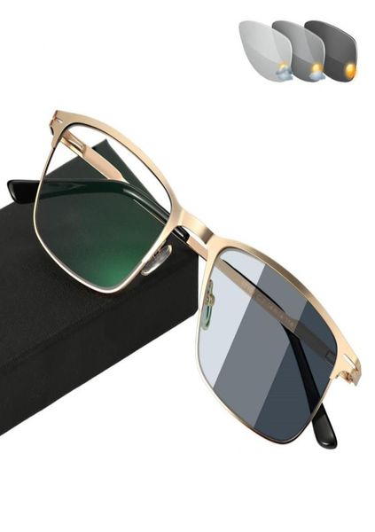 

metal pochromic reading glasses sunglasses men driving discoloration presbyopic eyeglasses1070728