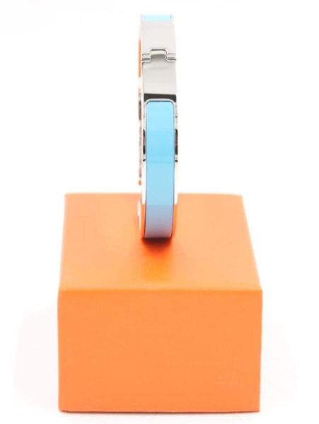 

12mm luxury stainless steel cuff braceletsbangles wristband enamel bangle silver buckle classic brand bracelets yx0046332524, Black