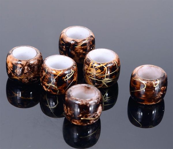 

miasol new arrival 100 pcslot 11mm golden drawing acrylic spacer loose large hole charm beads for diy jewelry making5642371, Black