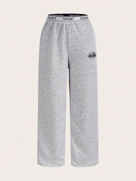 

women's letter graphic tape sweatpants, White