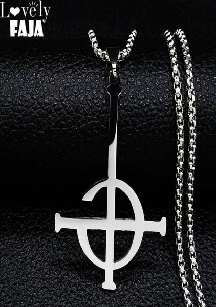 

ghost bc nameless stainless steel necklace ghoul band pope emeritus symbol mask grucifix poster necklaces jewelry n643s031160001, Silver