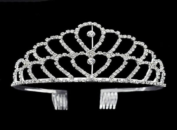 

luxury crown shiny crystal bridal tiara party pageant silver plated wedding crowns hairband wedding hair accessories of tiar1657424