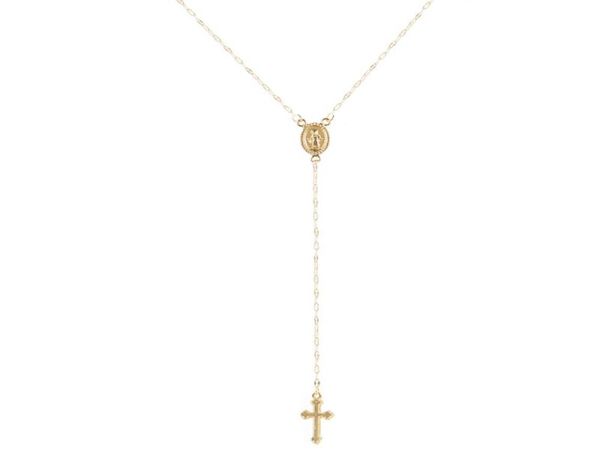 

pendant necklaces vintage goldrose gold christian cross bohemia religious rosary necklace for women charm jewelry gi3109462, Silver