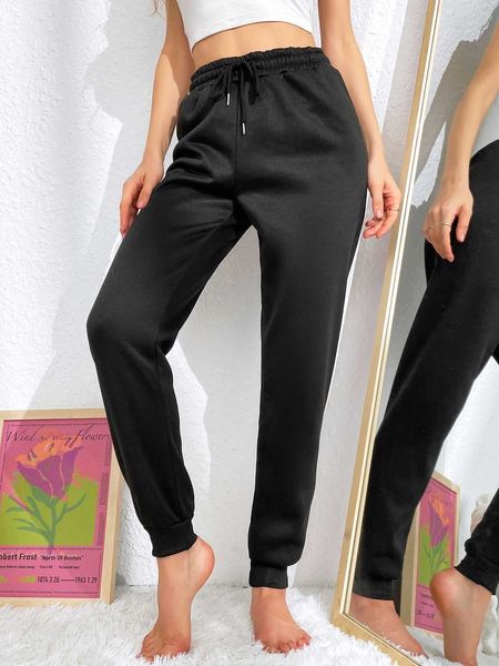 

women's mulvari solid drawstring waist sweatpants, White