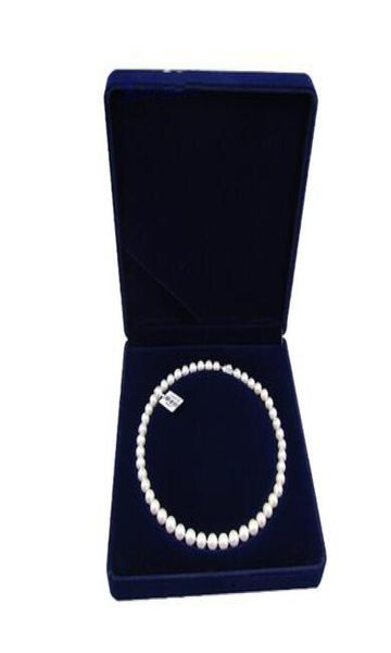 

19x19x4cm velvet jewelry box long pearl necklace box gift box round shape inside more color for choice blue9202482, Black;white
