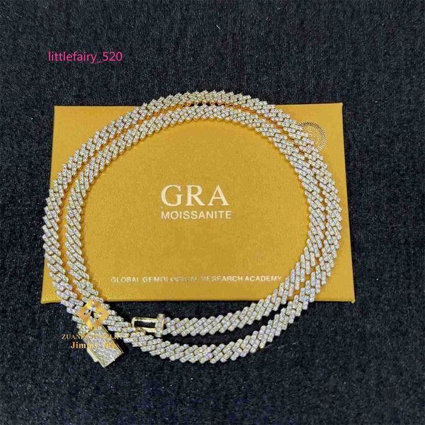 

pendant necklaces 5mm width one row iced out man jewelry gra certificates pass diamond tester vvs1 moissanite cuban link chain necklace, Silver