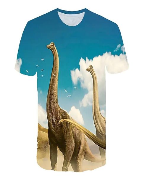 

2021 dinosaur summer 3d print tshirts children kids streetwear funny cartoon animal tees boys girls sportswear fashion t shi7839294, Blue