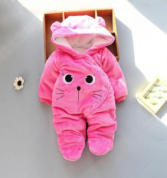 

baby rompers winter newborn clothing todder infant cartoon jumpsuit romper babies hooded rompers newborn winter snowsuit clothes3517830, Blue