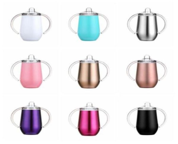 

sublimation sippy cups baby bottles stainless steel wine glasses double handles tumblers egg cups with handle lid breastmilk feedi3954596