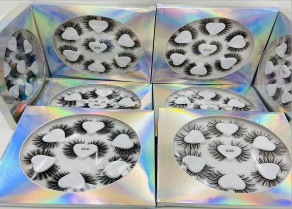 

peach heart support type long thick curly 3d false eyelashes laser box 7 pairs 10mm mink eyelashes 1781395