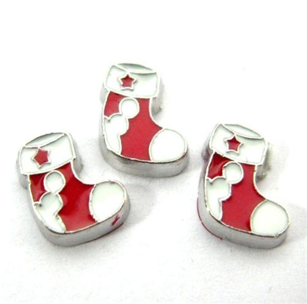 

new design fc332 floating locket charms 10pcs christmas sock for floating living locket as gift wholes 9030261, Blue;slivery