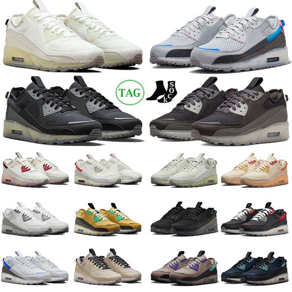 

90 terrascape running shoes for men women 90s sail black anthracite bred thunder grey light bone rattan mens trainers outdoor sports sneaker, White;red