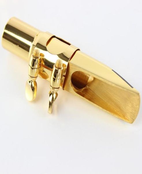 

dukoff brand soprano alto tenor saxophone mouthpiece nozzle gold color brass sax mouth piece new6571784