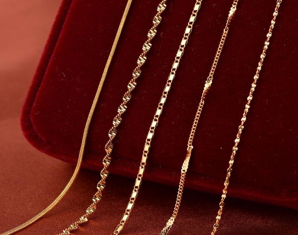 

europe and america jewelry whole copper 24k goldplated necklace anti allergy wedding water chain stall necklace female 185433023, Silver