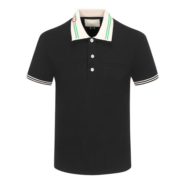 

#9 fashion men's t-shirts mens polo short sleeve breathable tees letter pattern print men women summer t shirts plus size men's p, White;black