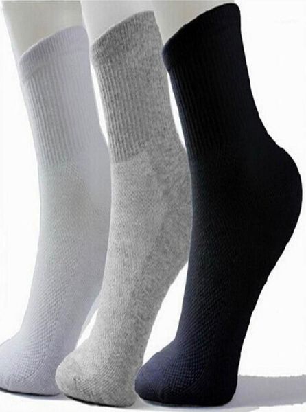 

men athletic socks sport basketball long cotton socks male spring summer running cool soild mesh socks for all size 115879549, Black