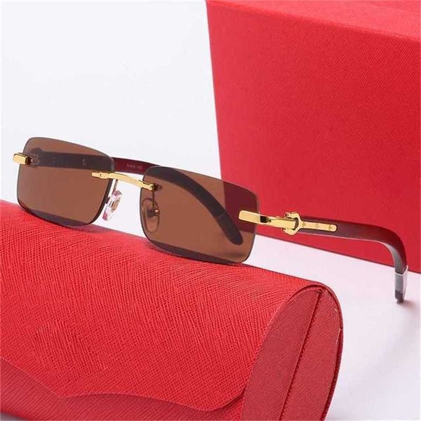 

new frameless wooden leg men's square fashion trend optical glasses women'skajia new, White;black