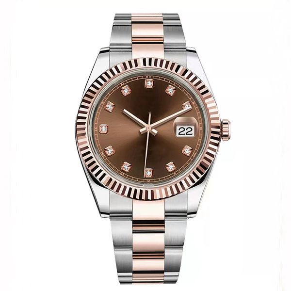 

men watch luxury watches gray baton 41mm datejust blue fluted bezel watch mens automatic watches mechanical montre de luxe watches oyster st, Slivery;brown