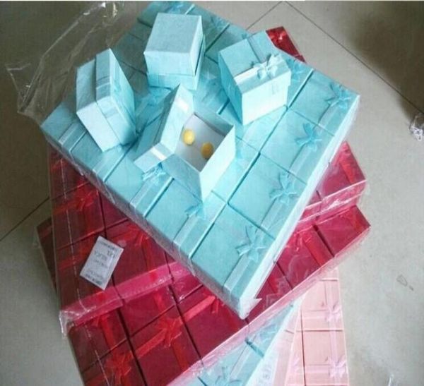 

whole cute jewelry boxes bag multi colors jewelry box ring earrings box 443cm packing gift jewellery storage 4172897, Black;white