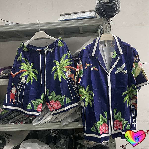 

men's tracksuits 2023 casablanca surf suit men women 1 seaside sets hip hop casa shirt hawaiian shorts silk short sleeve 230715, Gray