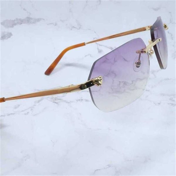 

panther men fashion rimless luxury carter glasses trend product street outdoor driving shades eyewearkajia new, White;black