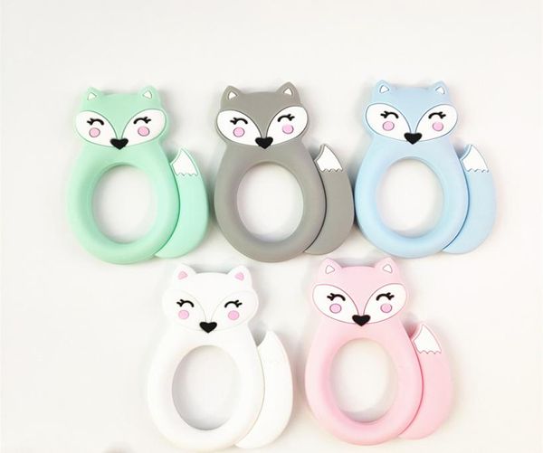 

large silicone fox teether teething baby toys bpa safe soft silicone animal chew beads soothers nursing baby teething toys5284621