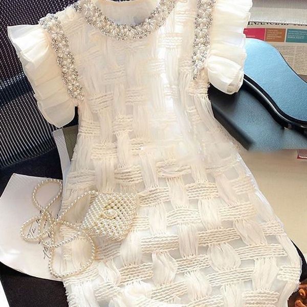 

white xiaoxiang c 23 sandro new heavy work nail bead sleeveless temperament sequin nail bead water diamond dress, Black;gray