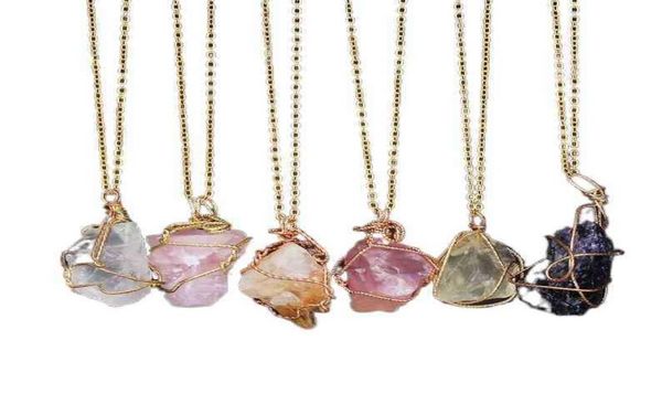 

natural crystal quartz healing point chakra bead gemstone necklaces women men pendant original stone style jewelry4389168, Silver